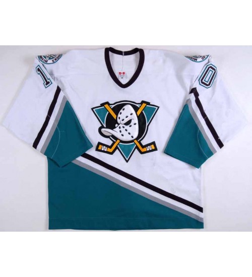 Custom Anaheim Mighty Ducks 10 Krog White Hockey Jersey Black Name and Number